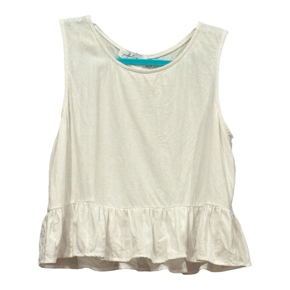 Petal & Pup white ruffle peplum tank top women’s size 8.  ARC - Picture 2 of 4
